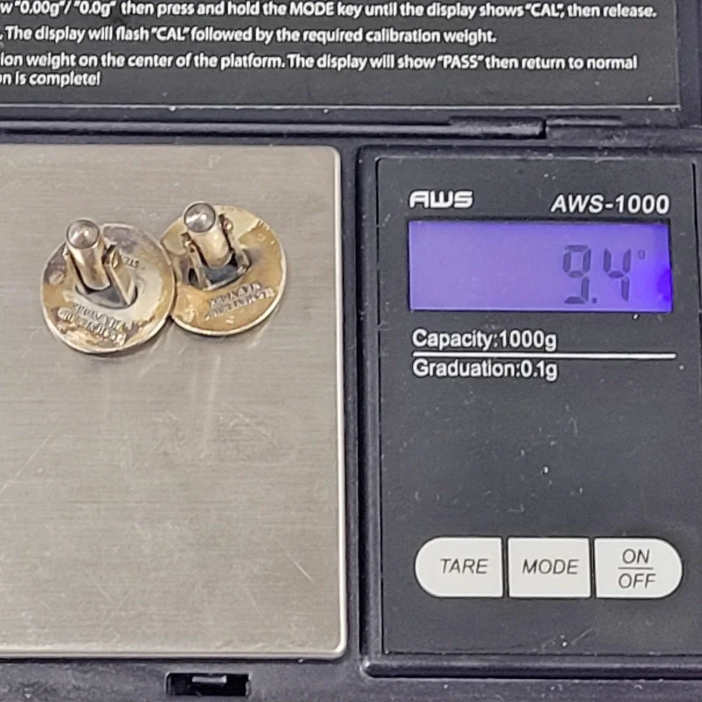 Meyer Inc Sterling‎ Silver Air Force Cufflinks Mens Bullet Back Military 9.4g